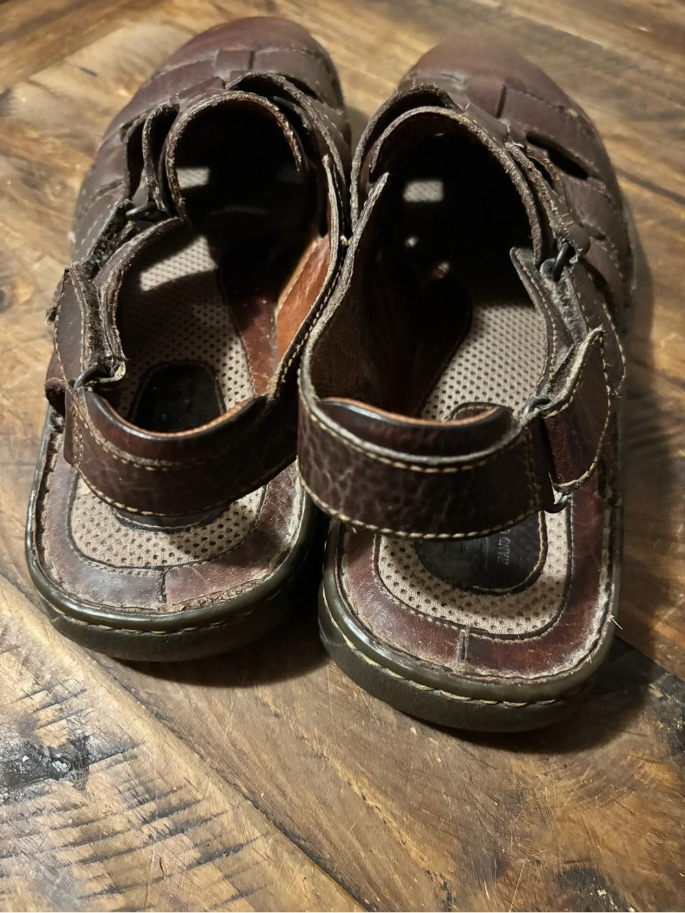 Born Brown Leather Fisherman Sandals for Men